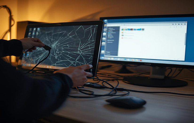 Monitörü Kırılan Laptop