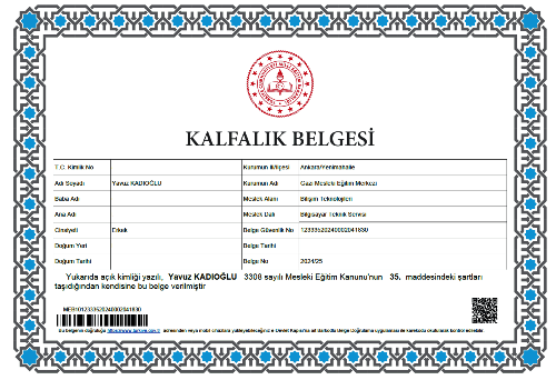 Kalfalık Sertifikası
