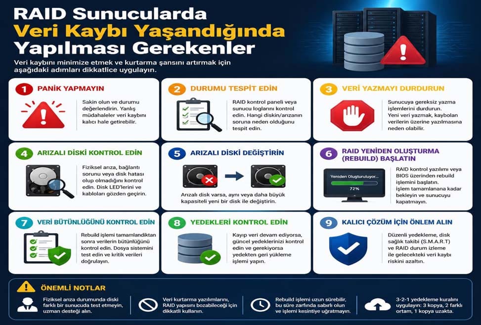 RAID Sunucularda Veri Kaybı Yaşandığında Yapılması Gerekenler
