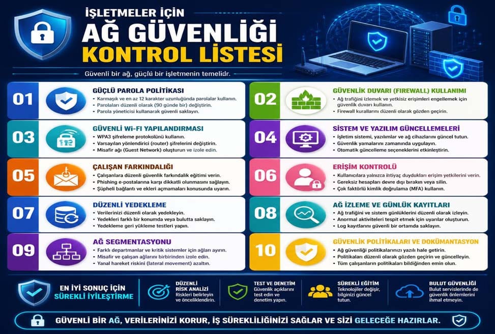 Şirketler İçin Network Güvenliği Kontrol Listesi